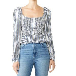 Cleobella Blue and White Striped Blouse